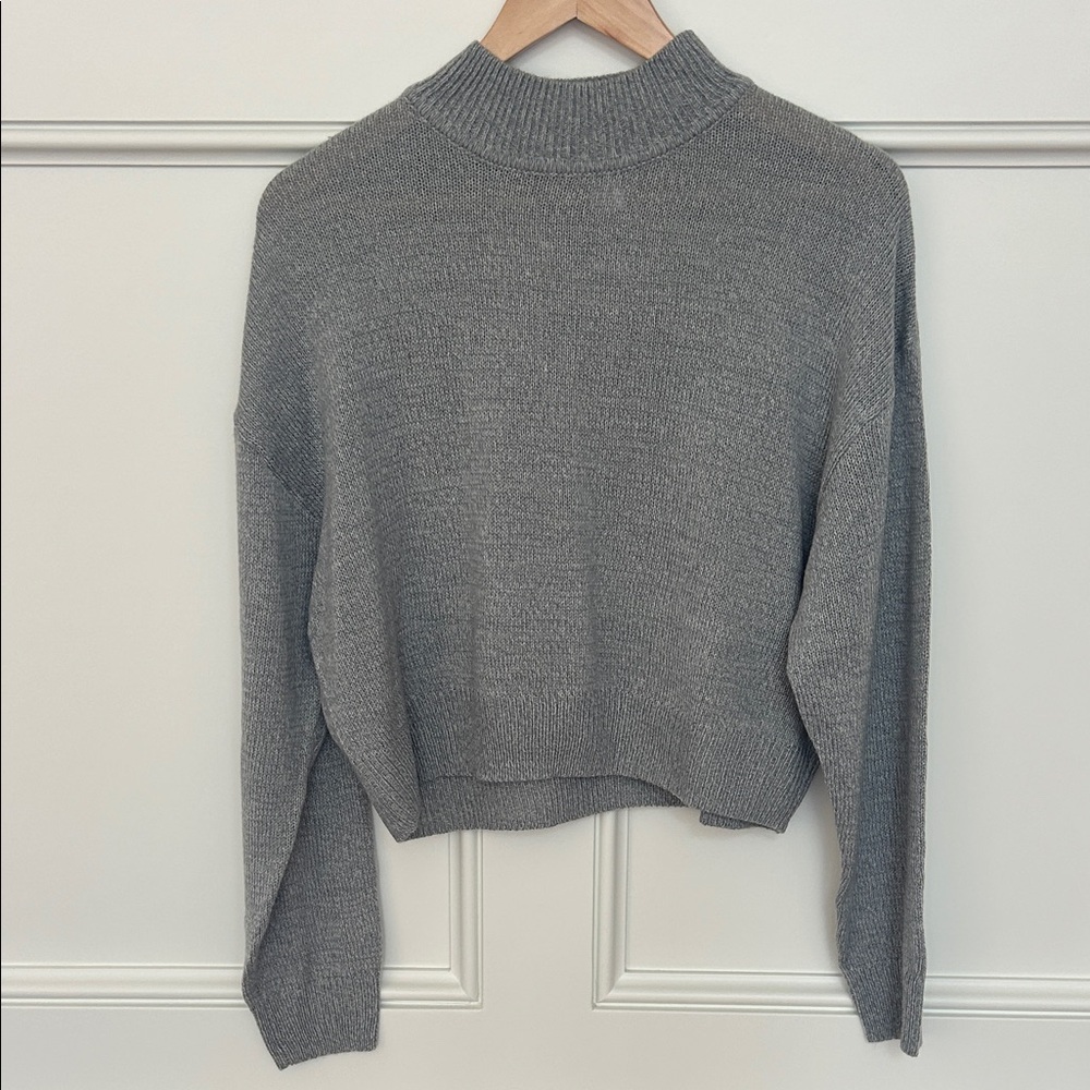 High neck grey sweater